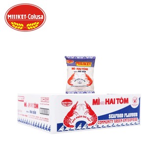 Thùng 30 gói mì hai tôm hương vị hải sản seafood flavour instant noodles miliket