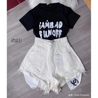 [ Rẻ vô địch ] Set bộ áo croptop bozip mix quần sooc jean chan neo - Iamb