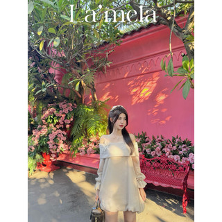 <La’mela> Đầm bí đính bướm đá 3d < THIẾT KẾ ĐỘC QUYỀN>