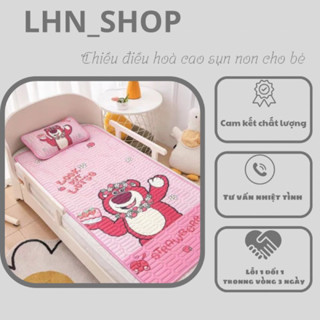 (TẶNG KÈM vỏ GỐI) Chiếu Điều Hoà Cao Su Non Tặng Kèm Gối Cho Bé In Hình 5D Baby Bear