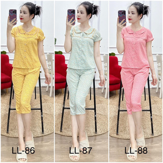 Bộ mặc nhà chất lụa mềm mát ,vải mềm mịn, không nhăn,đủ size từ 38-63kg