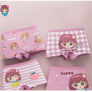 Set 4c Quần chíp đùi bé gái boxer vải cotton mềm mát họa tiết hoạt hình công chúa đáng yêu ( Quần đùi chip )
