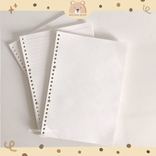 Giấy refill 60 tờ (120 trang) sổ còng B5/A4 (26/30lỗ) dày 100gsm Giấy Ô vuông/Kẻ ngang/Chấm dot