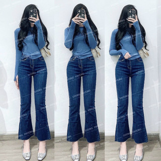 Quần jean ống loe, 𝗕𝗔𝗦𝗦 𝗟𝗢̛̉ 𝗧𝗥𝗢̛𝗡 𝗟𝗔𝗜 𝗖𝗔̆́𝗧 90cm, lưng siêu cao, tôn dáng dành cho nữ 𝗞𝗜𝗛𝗔 𝗝𝗘𝗔𝗡𝗦