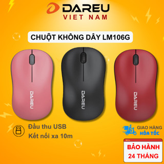 Chuột không dây Dareu LM106G Black/ Red /Blue / Pink / White - Bảo hành 24 tháng