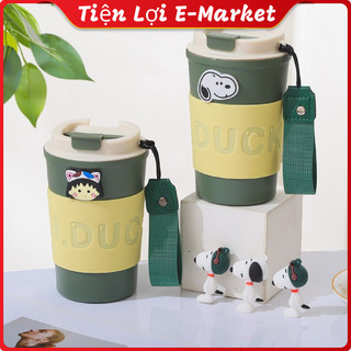  Cốc Giữ Nhiệt SNOOPY Inox 304 Dung tích 510ML Bình Giữ Nhiệt 6-12 Tiếng Có Sticker Và Quai Xách 