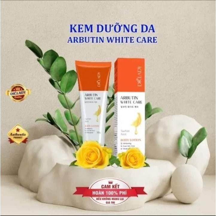 Kem Body Ngày Arbutin White Care Dr Lady Dưỡng Trắng Da, Dưỡng Ẩm, Chống Nắng, Ngừa Lão Hóa Da 200g