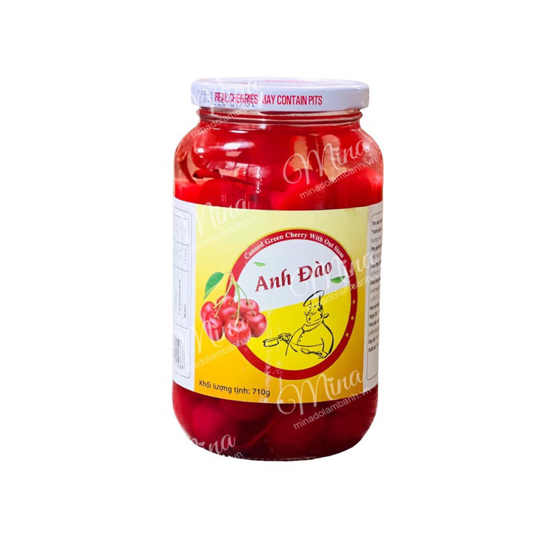 Quả Cherry , Quả anh đào ngâm có cọng, Lọ Chery