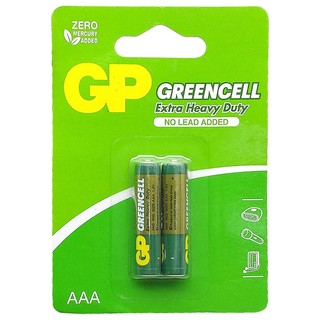 [CLEARANCE SALE 10K] Vỉ 2 Pin Đũa AAA 1.5V GP Greencell Extra Heavy Duty - GP 24G-2U2