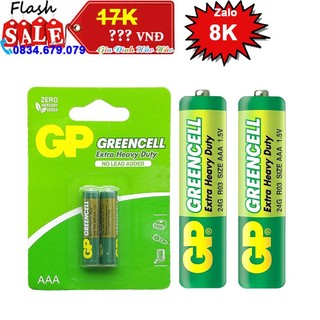 Vỉ 2 pin đũa aaa 1.5v gp greencell extra heavy duty - gp 24g-2u2