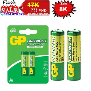 Vỉ 2 pin tiểu aa 1.5v gp greencell extra heavy duty - gp 15g-2u2
