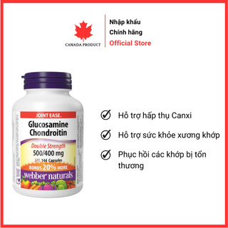 Viên uống bổ khớp Webber Naturals Glucosamine Chondroitin with D3, 300 viên