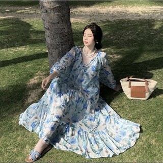 Váy tơ hoa maxi siêu đẹp