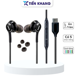 Tai nghe dây dù đầu kết nối Type C dài 1m có hỗ trợ nghe trái phải độc lập chơi game mượt, Dây nghe nhạc núm cao su