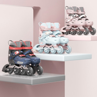 Giày trượt patin SWAY -T2 mẫu mới cao cấp thân đúc nhựa toàn bộ, 8 bánh cao su PU phát sáng LED kèm quà tặng