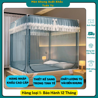 Màn khung không khoan tường 3 cửa hàng nhập khẩu cao cấp sang trọng