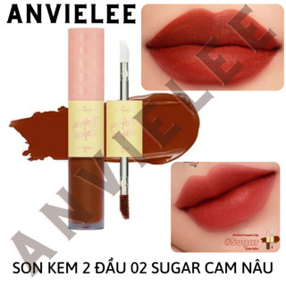 [GỐC 330K EXP 01.2025] VỎ MÓP/RÁCH 02 Sugar Cam Nâu Bản Mới Son Kem Lì 2 Đầu Lemonade Perfect Couple Lip VER 2 THANH LÝ