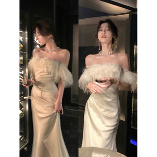 [𝐇𝐚̀𝐧𝐠 𝐒𝐚̆̃𝐧] Đầm Công Chúa trễ vai lụa satin đuôi cá ôm body sang trọng - 𝐓𝐡𝐢𝐞̂́𝐭 𝐤𝐞̂́ 𝐛𝐲 𝐋𝐀𝐋𝐀𝐃𝐔𝐃𝐔