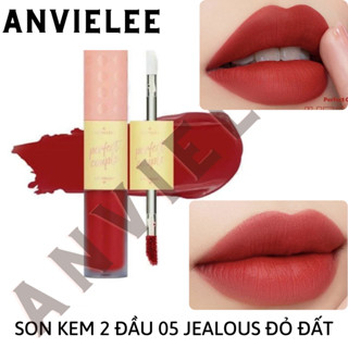 [GỐC 330K EXP 01.2025] VỎ MÓP/RÁCH 05 JEALOUS ĐỎ ĐẤT Bản Mới Son Kem Lì 2 Đầu Lemonade Perfect Couple Lip VER 2 THANH LÝ