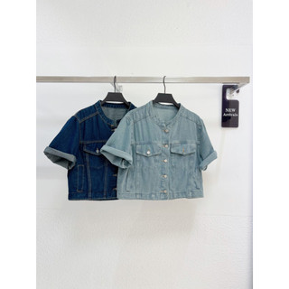 AfterBefore | Áo Denim Tay Ngắn 2 Màu