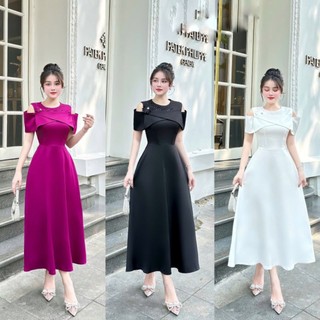 váy lụa dài, váy lụa đính kết O8C8 thiết kế cách điệu thích hợp đi dự tiệc,đi làm,đi chơi