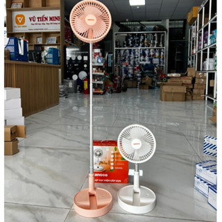  Quạt sạc điện nhỏ gọn Nanoco pin trâu - tích điện đến 24h 4 chế độ gió điều chỉnh được độ cao 