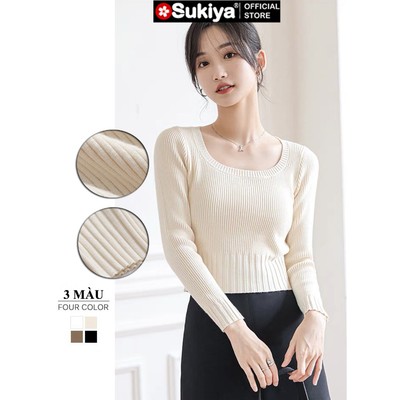 Áo Len Nữ SUKIYA Tay Dài Mỏng Nhẹ Chất Len Lông Cừu Mêm Cao Cấp AL61