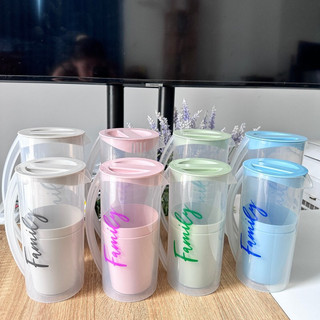 Ca nhựa 1 lít kèm 2 ly tlt