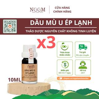 Combo 3 dầu mù u ép lạnh 10ml Noom nguyên chất hỗ trợ sát trùng, kháng viêm ngoài da, dưỡng da