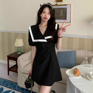 Đầm cổ viền bigsize 55-90ký nhấn eo che bụng tốt (1087)