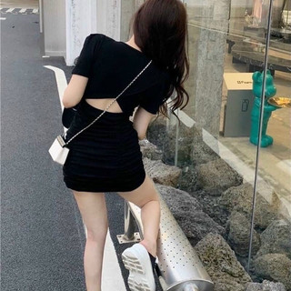 Đầm rút eo khoét lưng siêu xinh hack dáng (1088)