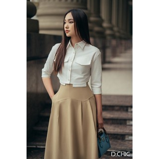 D.chic áo dài tay dáng ngắn 2 túi ngực ms: 1812417