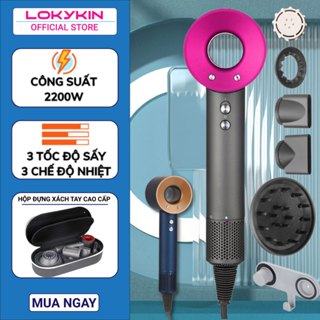 Máy sấy tóc mini ion âm Lokykin 2 chiều nóng lạnh phiên bản cao cấp 2024 5 đầu tặng kèm