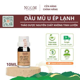 Dầu mù u ép lạnh 10ml Noom nguyên chất hỗ trợ sát trùng, kháng viêm ngoài da, dưỡng da tự nhiên