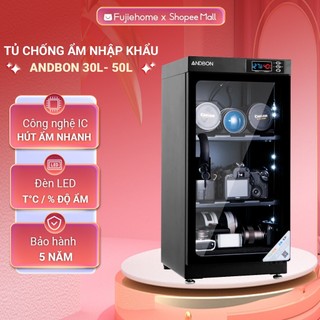 Tủ chống ẩm máy ảnh 50 Lít Andbon AD-50 nhập khẩu Nhật Bản, điều chỉnh cài đặt % độ ẩm 3 ngăn tiết kiệm điện dry cabinet