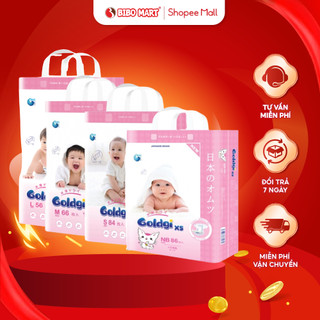 Tã Dán Goldgi X5 Bỉm Dán Sơ Sinh Cao Cấp Siêu Mỏng Siêu Thấm Hút Không Vón Cục NB86 S76 M66 L56 - Bibomart