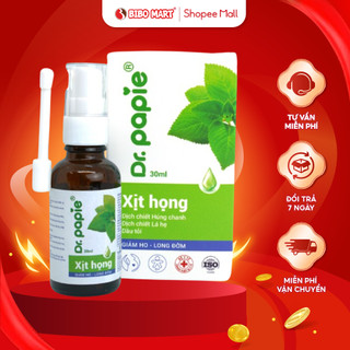 Xịt Húng Chanh Dr.Papie Xịt Họng Thiên Nhiên Giảm Ho Long Đờm Tăng Cường Đề Kháng Đường Hô Hấp 30ml - Bibomart