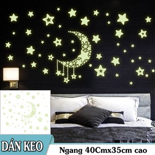 Decal trang trí trăng sao dạ quang