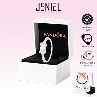 Nhẫn bạc pandora nơ đính đá cá tính 8180sv - nhẫn bạc nữ s925