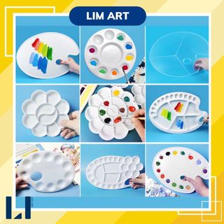Khay đựng, pha màu vẽ oval lớn- Bảng palette pha màu hình oval size lớn LIM Art