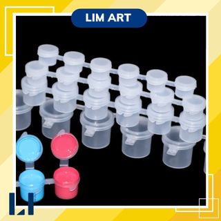 Set 6 hũ, lọ nhựa 2/3/5/10ml chiết màu, đựng màu LIM Art