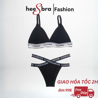 Bikini Đi Biển Clover Chất Vải Cotton Dày, Set 2 Món Đồ Lót Siêu Xinh Sexy Cho Nữ HeeS3019380