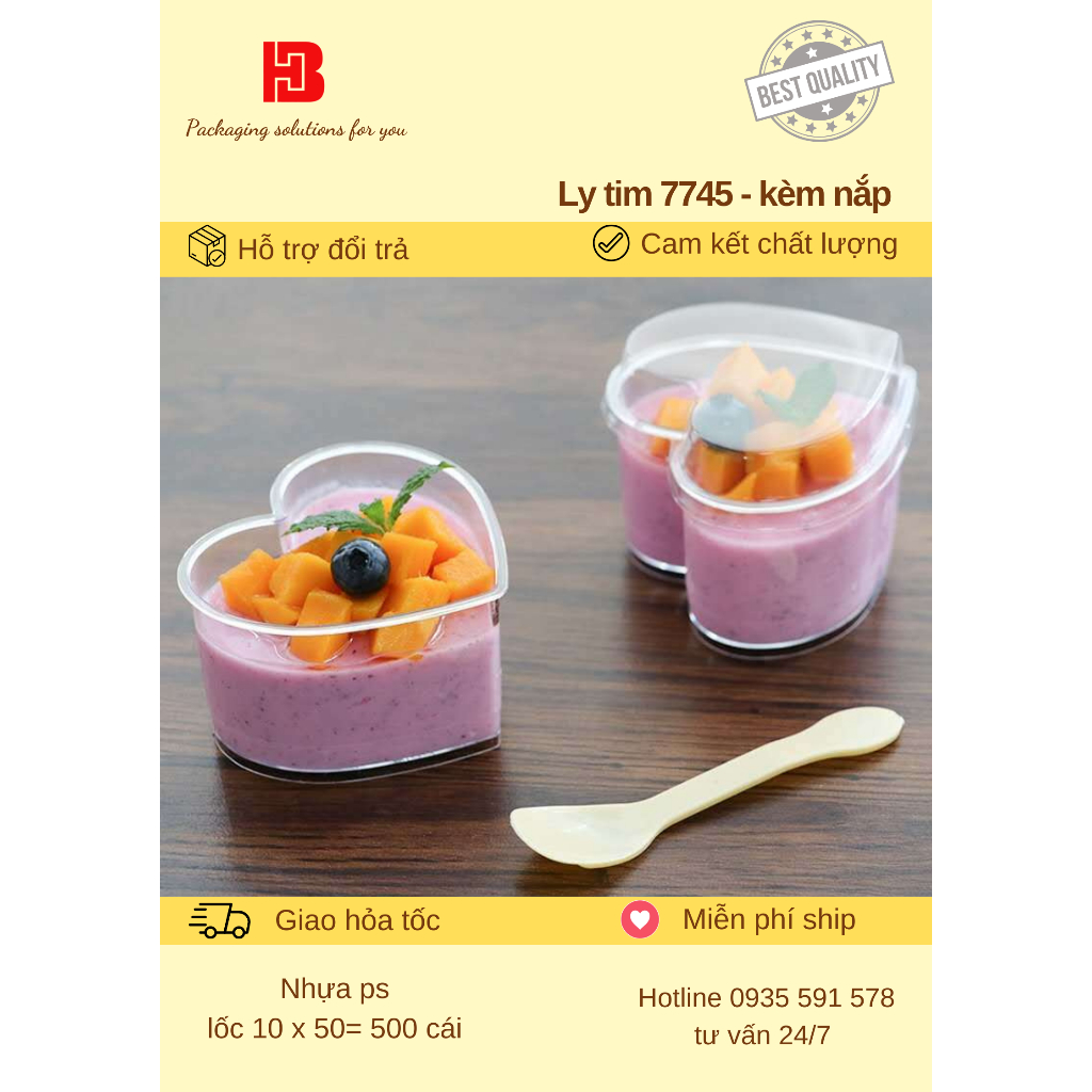 (50) ly tim bánh mousse (KO NẮP )