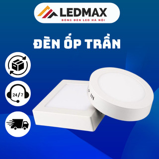 Bóng Đèn Led Ốp Trần Nổi Vuông Tròn 18W, Đèn Led Ốp Trần Trang Trí Nội Thất