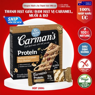 Thanh Giàu Đạm Carman's Protein Bar Salted Caramel Nut Butter - Vị Caramel Muối, Bơ Hạt - 200g