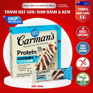 Thanh Giàu Đạm Carman's Gourmet Protein Bars Cookies & Cream - Vị Bánh Quy Và Kem - 200g
