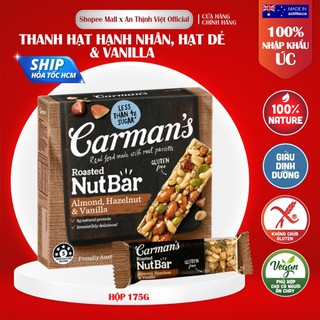 Thanh Hạt Carman's Nut Bar Hạnh Nhân, Hạt Phỉ, Vanilla - Almond, Hazelnut, Vanilla