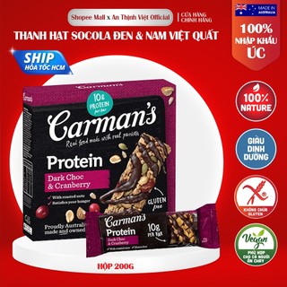 Thanh Giàu Đạm Carman's Protein Bar Dark Choc, Cranberry - 200g