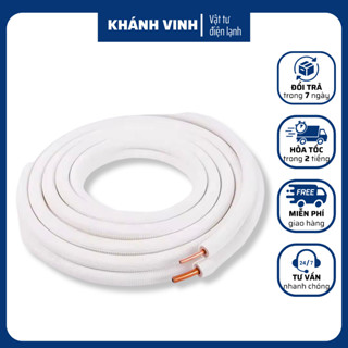 Combo 1 mét ống đồng lắp điều hòa máy lạnh Thailan, ống đồng gen đôi cách nhiệt fi 6/10 và fi 6/12 dùng cho máy lạnh