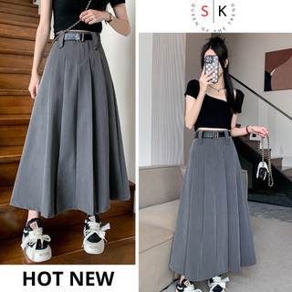 Chân váy xòe xếp ly dáng dài lưng cao đẹp HOT 2023 chất xước hàn cao cấp phong cách Douyin Đi Chơi, Công Sở 004SK